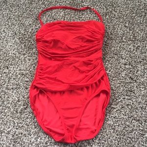Merona brand one piece swimsuit size M in red